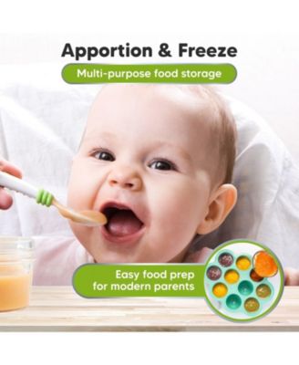 Prep Silicone Baby Food Freezer Tray with Clip-on Lid, 2oz x 10 Silicone Freezer Molds, BPA-Free Baby Food Storage