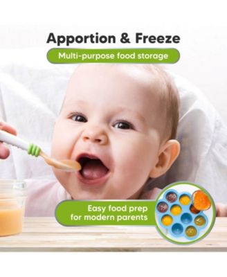 Prep Silicone Baby Food Freezer Tray with Clip-on Lid, 2oz x 10 Silicone Freezer Molds, BPA-Free Baby Food Storage