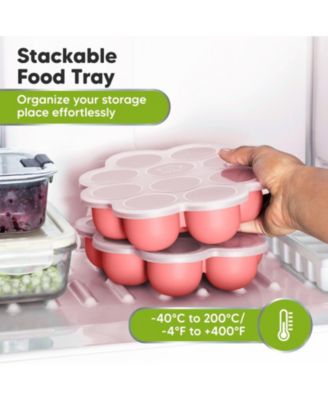 Prep Silicone Baby Food Freezer Tray with Clip-on Lid, 2oz x 10 Silicone Freezer Molds, BPA-Free Baby Food Storage