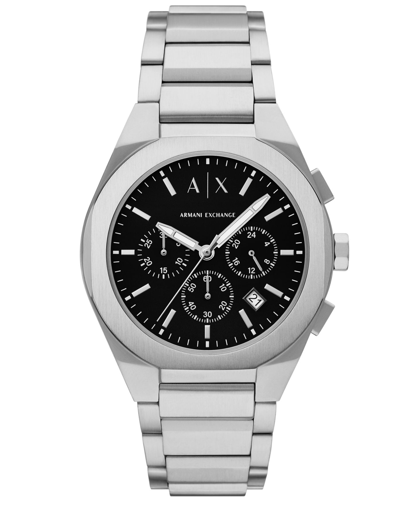 Мужские кварцевые часы-хронограф A|X Armani Exchange из стали серебристого цвета, 42 мм — фото 1