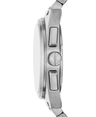 Men's Quartz Chronograph Silver Stainless-Steel Watch, 42mm