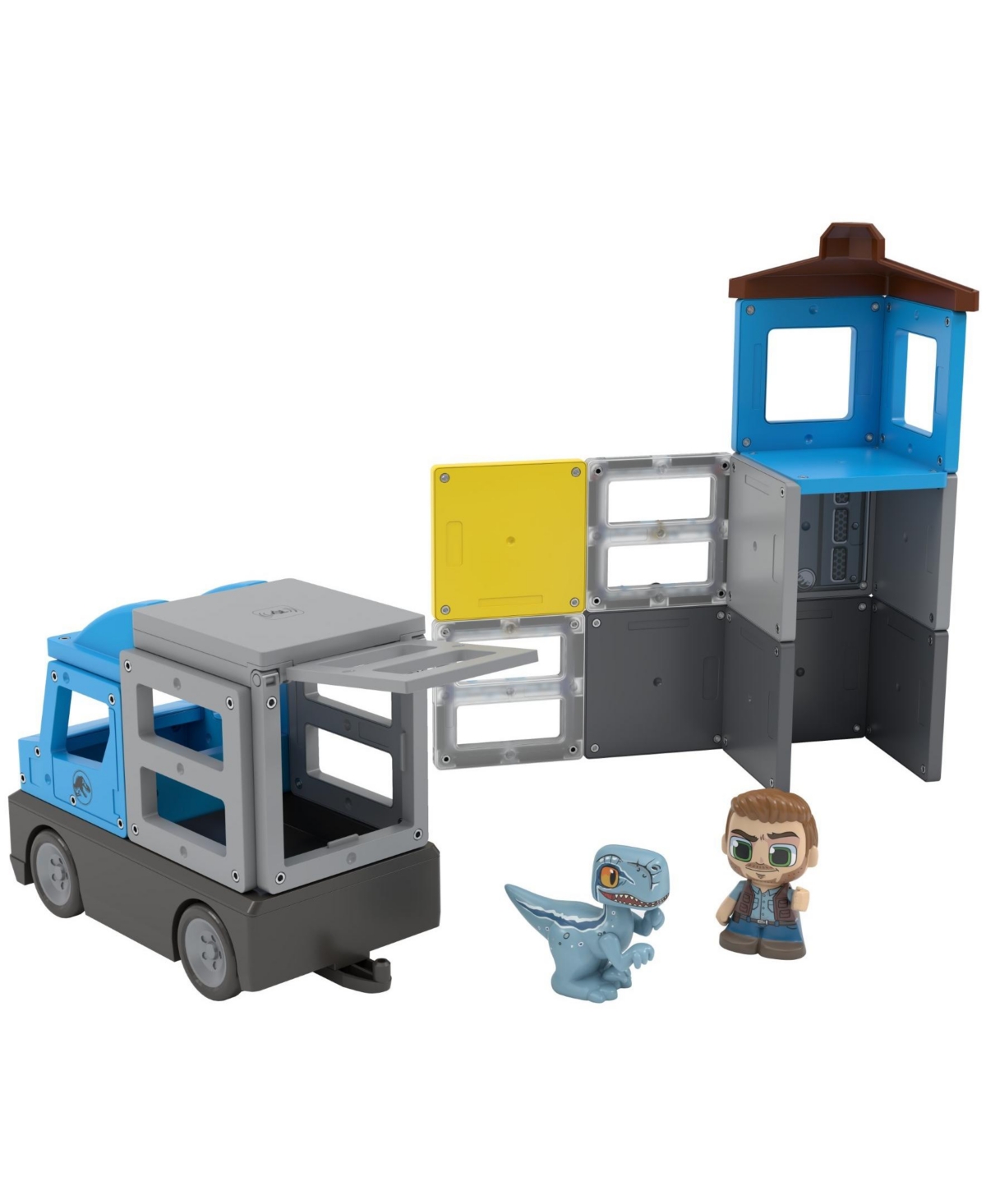 Tile Town Jurassic World Dino Rescue Magnetic Tiles Playset, 22 Piece In Multi