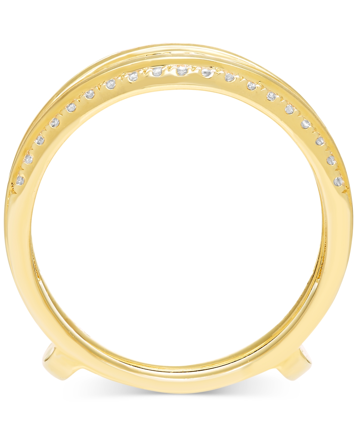 Macy's Diamond Double Row Enhancer Ring Guard (1 Ct. T.w.) In 14k Gold In Yellow Gold