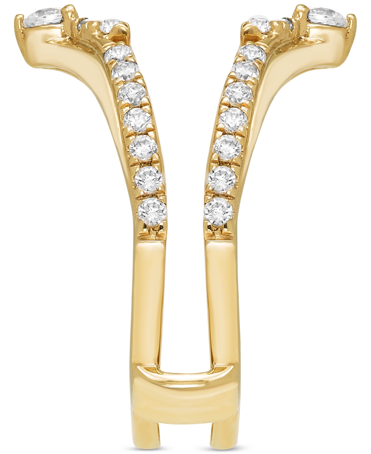 Macy's Diamond Chevron Ring Guard Enhancer (1/2 Ct. T.w.) In 14k Gold In Yellow Gold