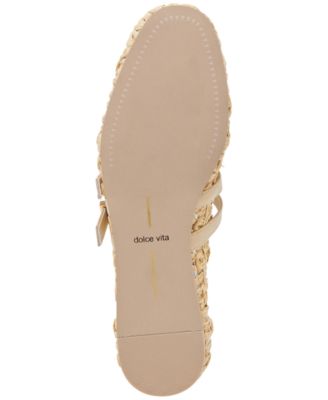 Women's Baylee Sunflower Woven Double Buckle Mary Jane Flats