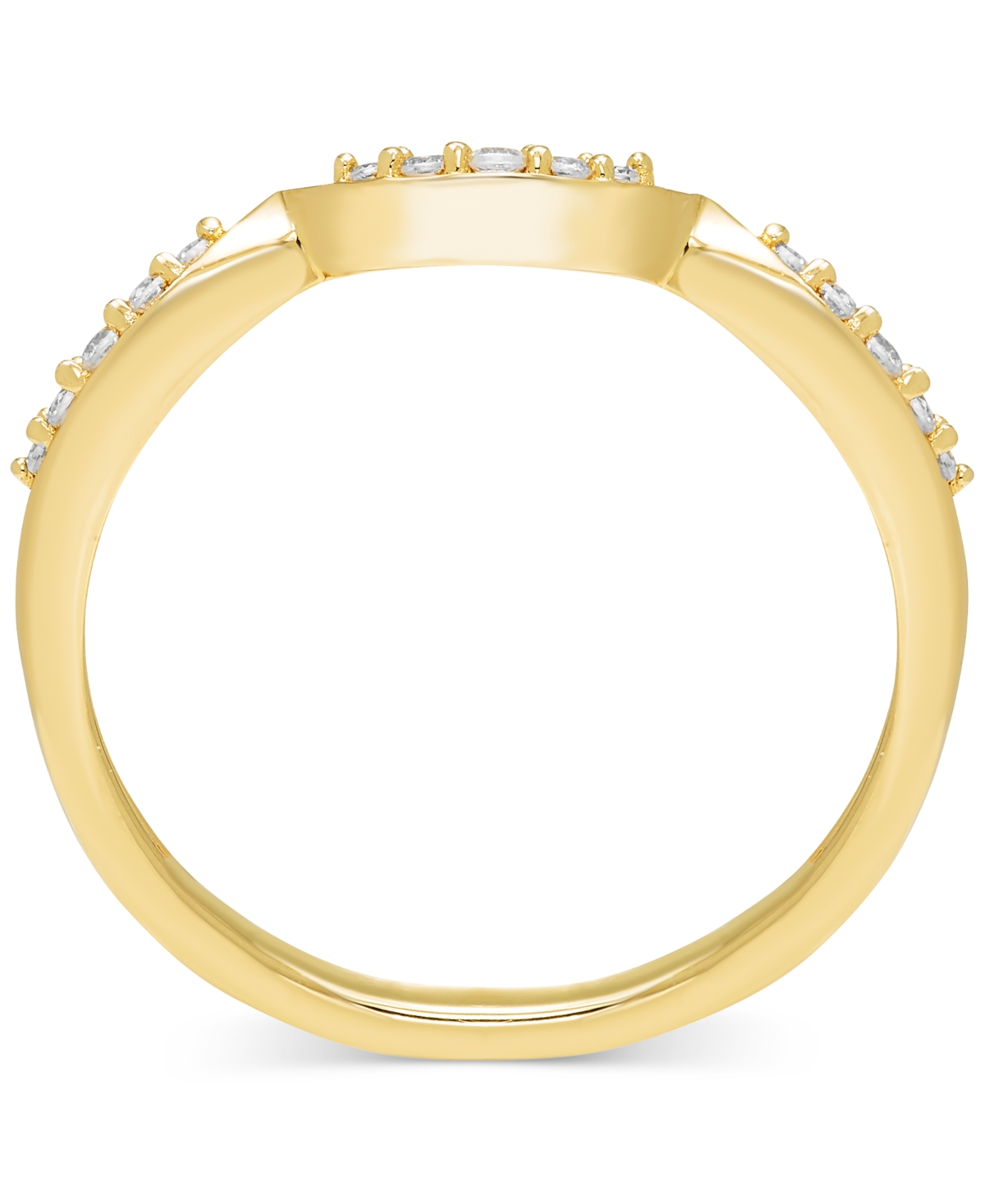 Macy's Diamond Twist Shank Bridal Set (5/8 Ct. T.w.) In 14k Two-tone Gold In Yellow Gold