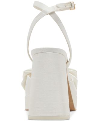 Women's Patton Two-Piece Pearl Bow Satin Heeled Dress Sandals