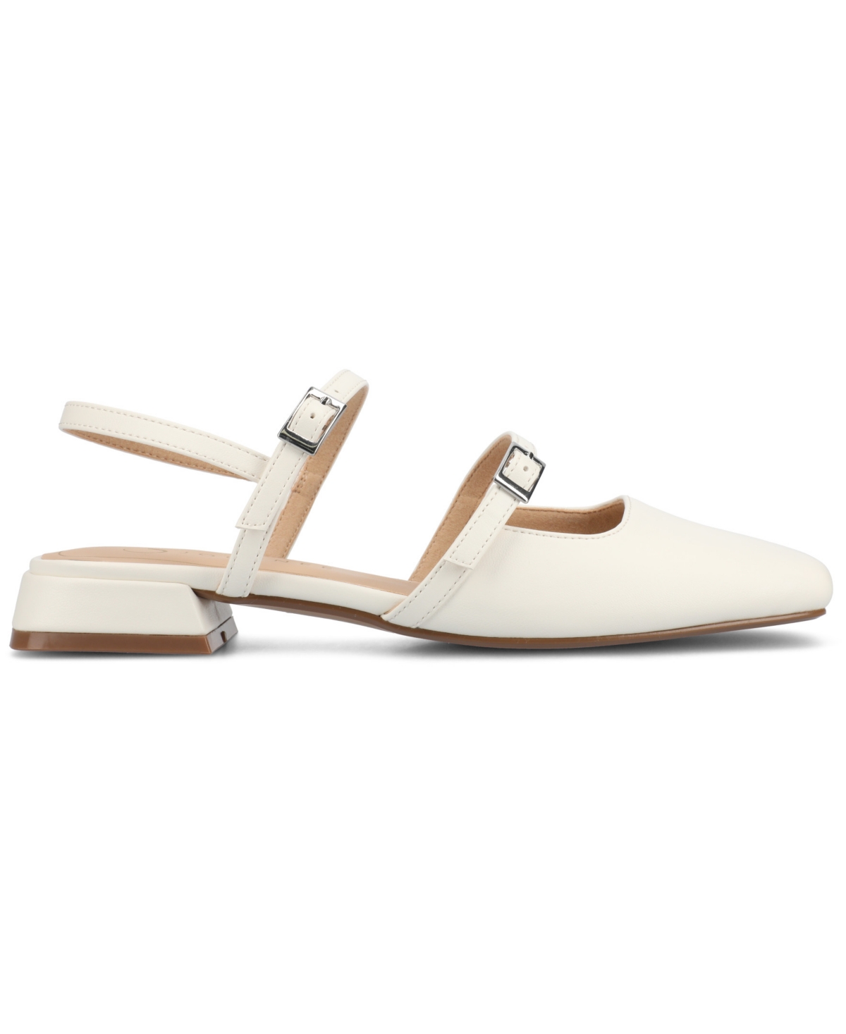 Shop Journee Collection Women's Gretchenn Multi Strap Square Toe Mary Jane Flats In White