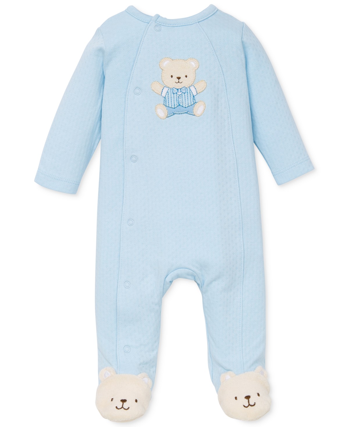 Little Me Baby Boys Cute Bear Snap Close Footed Coverall — фото 1