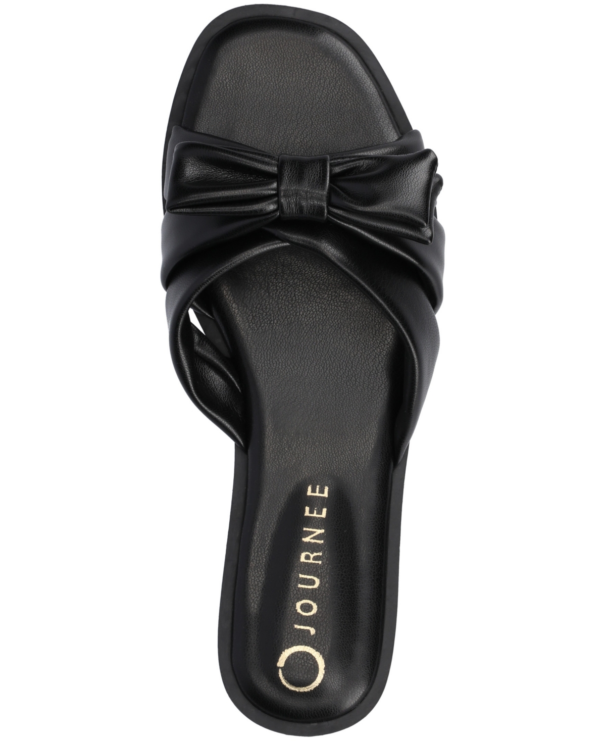 Journee Collection Prylin Bow Slide Sandal In Black