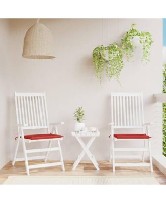 Chair Cushion Set of 2 Red Oxford fabric, Foam fiber Medium