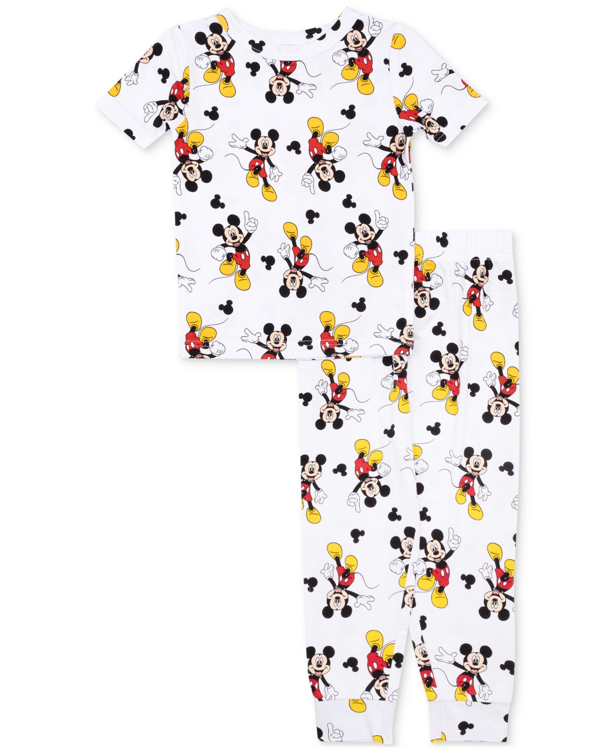 MICKEY MOUSE TODDLER BOYS SHORT-SLEEVE TOP & JOGGER PANT PAJAMAS, 2 PIECE SET 