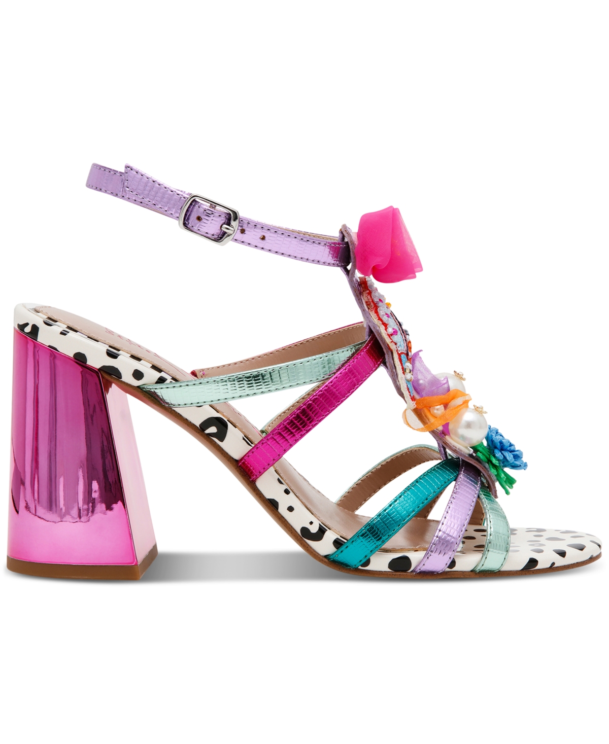 Shop Betsey Johnson Women's Azallia Embellished Strappy Dress Sandals In Pink Multi