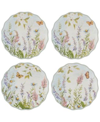 Certified International - Easter Meadow Canape Plates, Set of 4