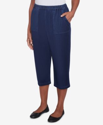 Petite Free Spirit Knit Denim Capri Pants