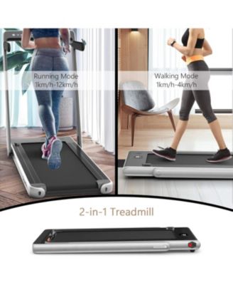 2.25 HP 2-in-1 Folding Walking Pad Treadmill with Dual Display and App Control