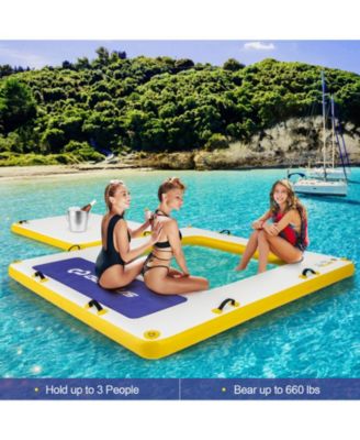 8 ft x 8 ft Inflatable Dock Platform with Mesh Swim Lounge