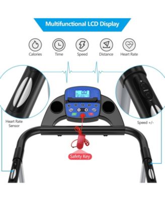 Electric Foldable Treadmill with LCD Display and Heart Rate Sensor