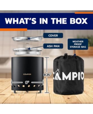 Smokeless Stainless Steel Fire Pit Stove with Stand & Carry Bag – Ideal for Camping, Cooking & Outdoor Gatherings, Durable & Easy to Clean