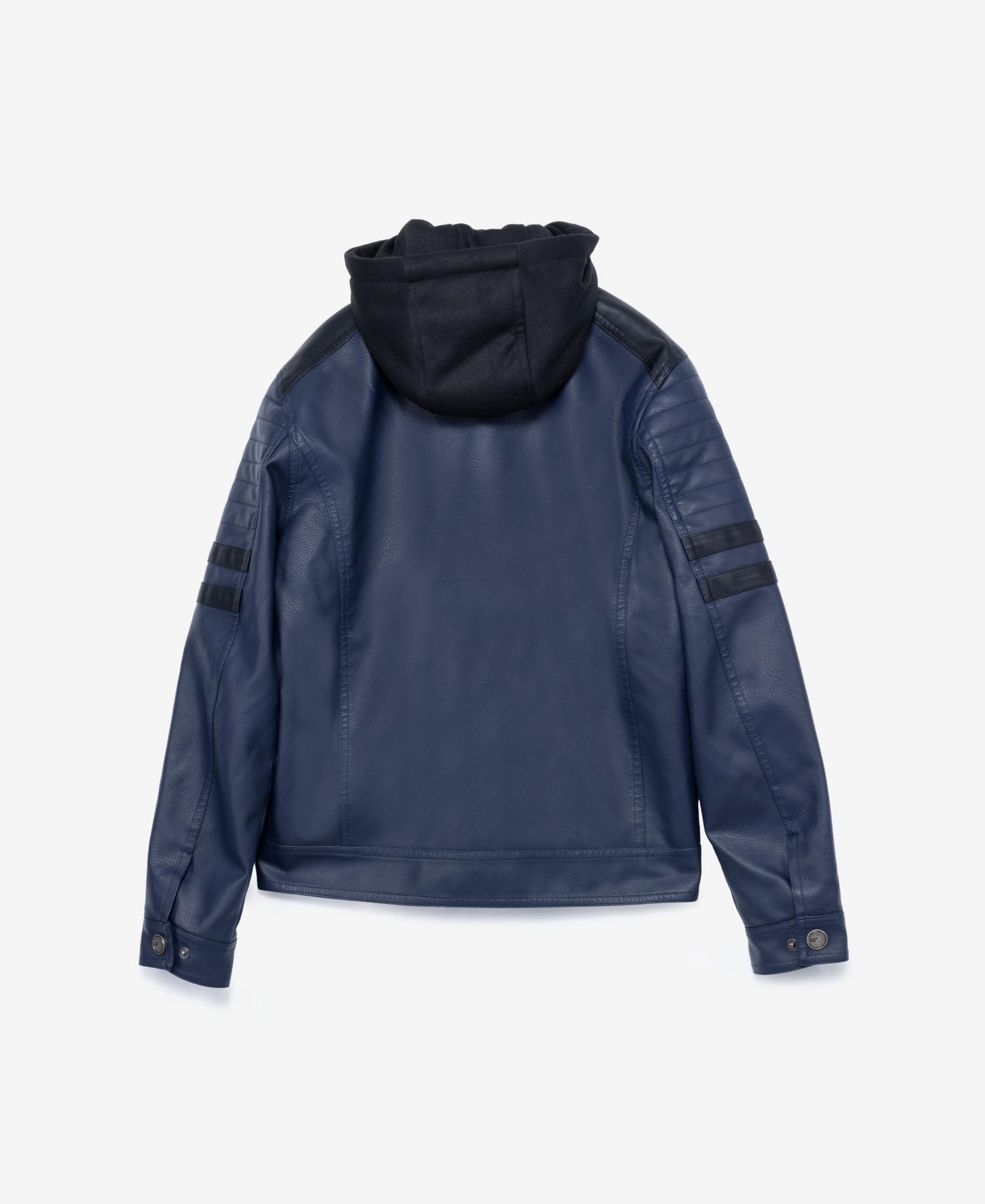Boys Hooded Moto PU Leather Jacket With Lining