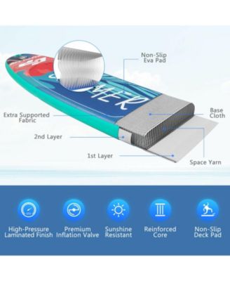 10 Feet Inflatable Stand Up Paddle Board with Backpack Leash Aluminum Paddle