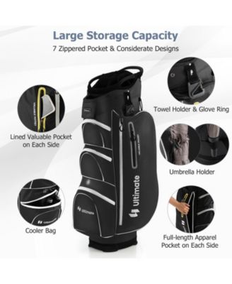 9.5 Inch Lightweight Golf Cart Bag with 15 Way Top Dividers