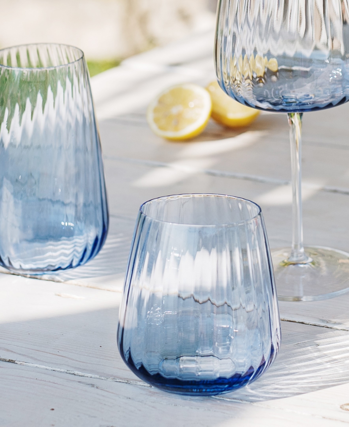 Vietri Francesca Double Old Fashioned Glass In Blue