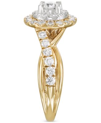 Diamond  Double Halo Engagement Ring (1 ct. t.w.) in 14k Two-Tone Gold