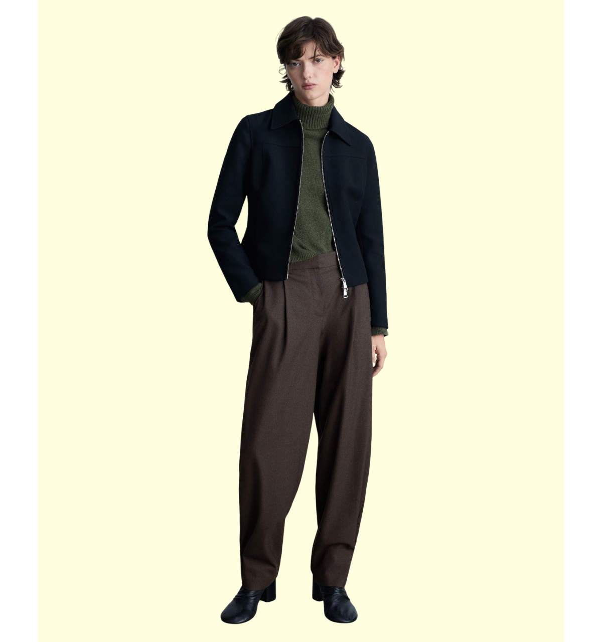 Shop Mango Women's Buttoned Hem Wide Leg Pants In Brown
