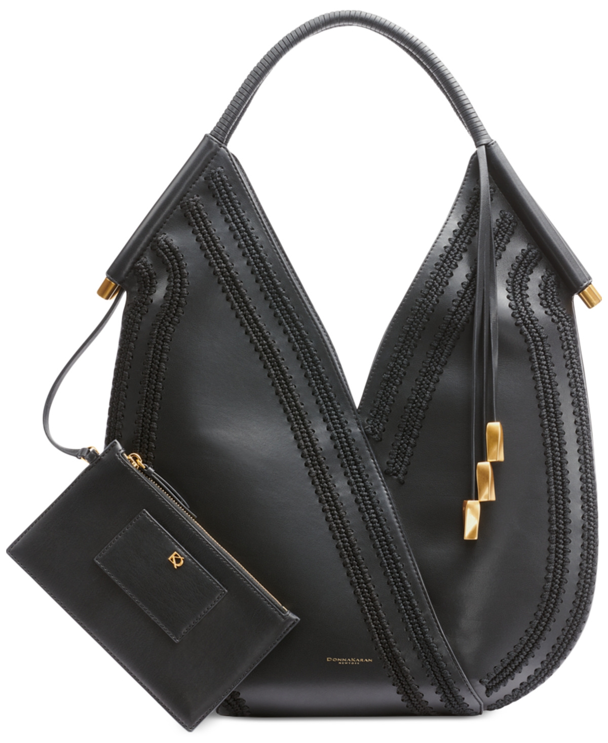 Baldwin Large Crochet Shoulder Bag - Black