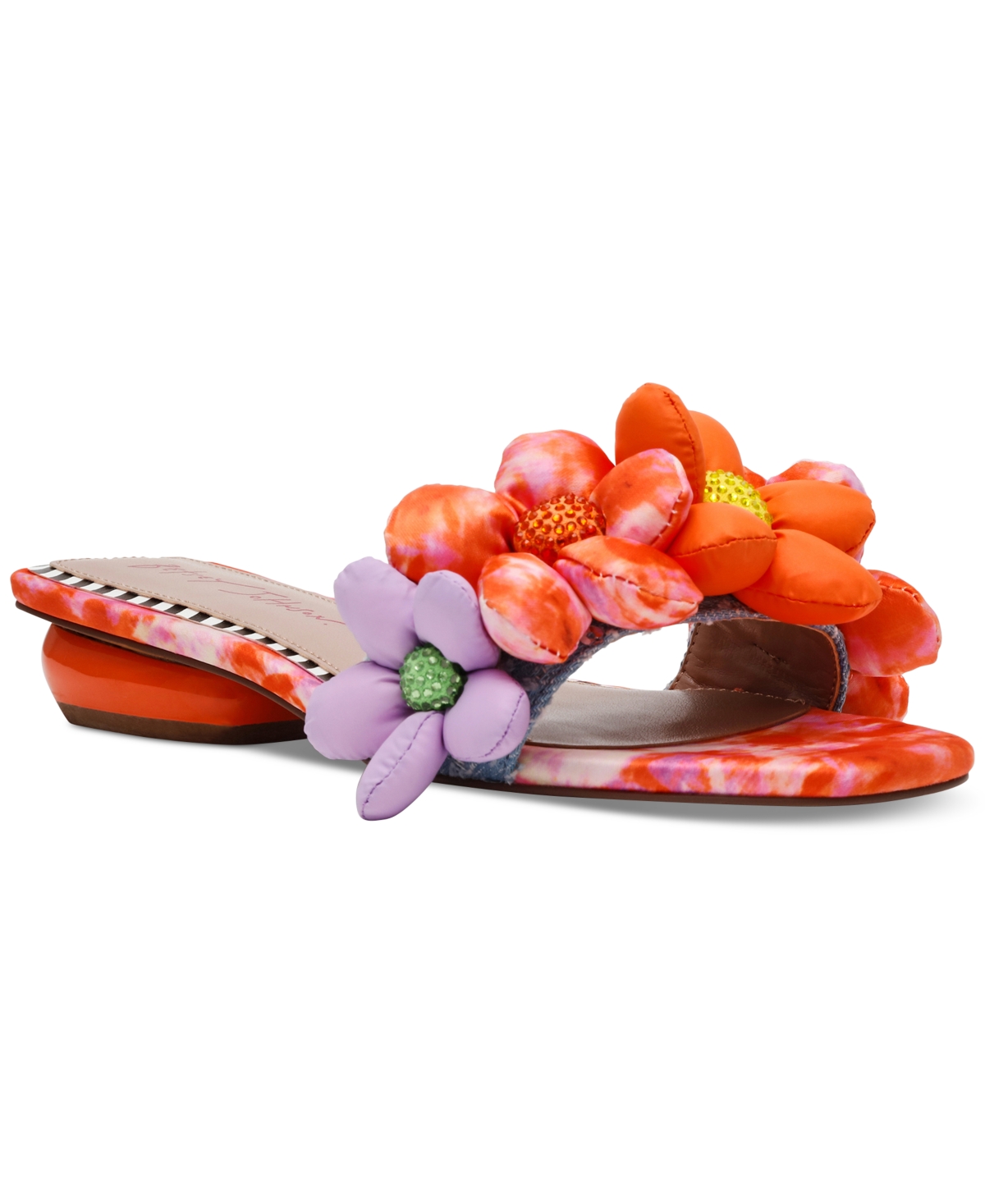 Betsey Johnson Emelia Slide Sandal In Orange Multi