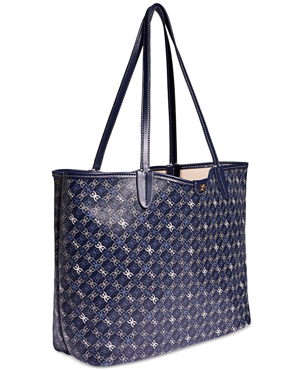 SAM EDELMAN HARPER LARGE MONOGRAM BLACK SHOPPER 
