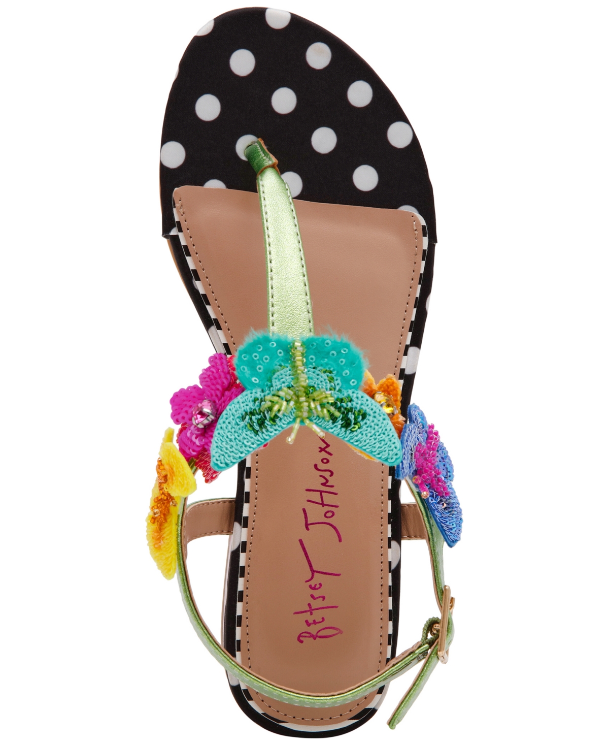 BETSEY JOHNSON WOMEN'S HALIE BUTTERFLY THONG SANDALS 