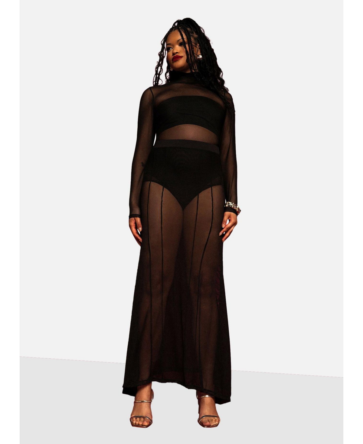 Women's Virginia Mesh Mermaid Skirt - Black