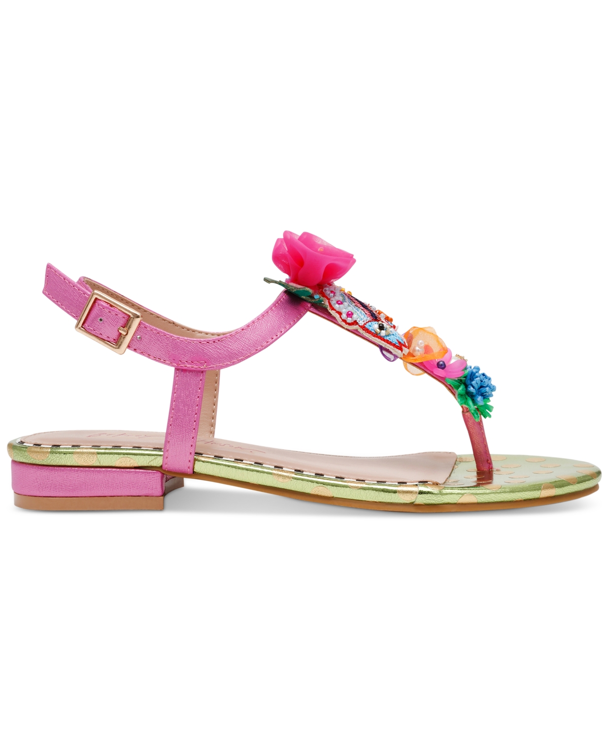 BETSEY JOHNSON WOMEN'S MURPHEE EMBELLISHED THONG SLIDE SANDALS 