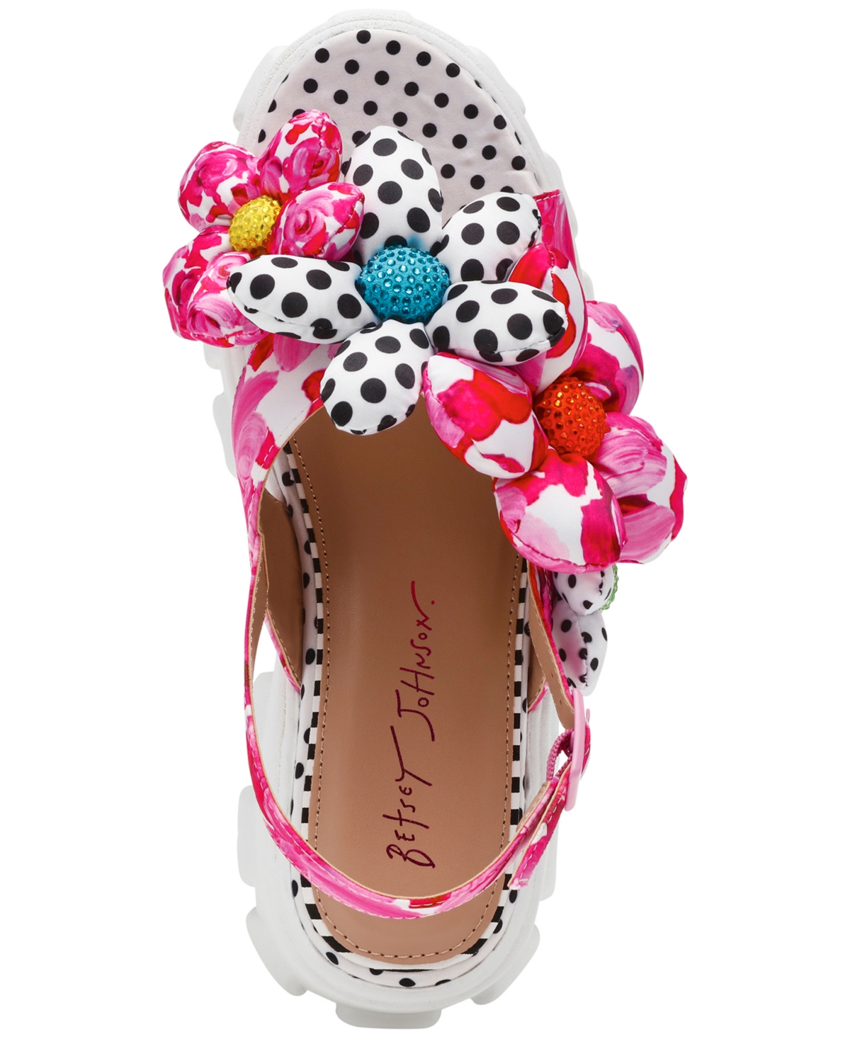 Shop Betsey Johnson Women's Serphina Platform Lug-sole Slide Sandals In Pink Multi