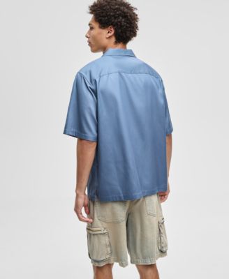 Men's Relaxed-Fit Button-Down Utility Camp Shirt, Macy's Exclusive