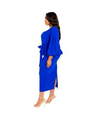 Plus Size Off Shoulder Peplum Midi Dress