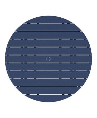 5-Piece Outdoor Patio HDPE Adirondack Chair With Round Coffee Table Conversation Set