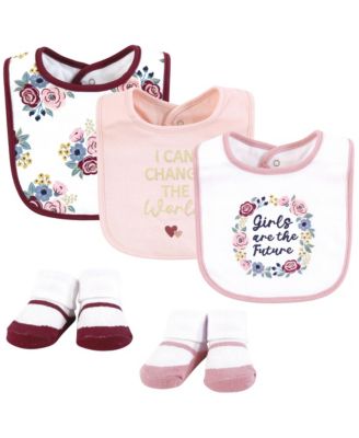 Hudson Baby Girls 5Pk Bibs and Socks Set - Girls world 19$