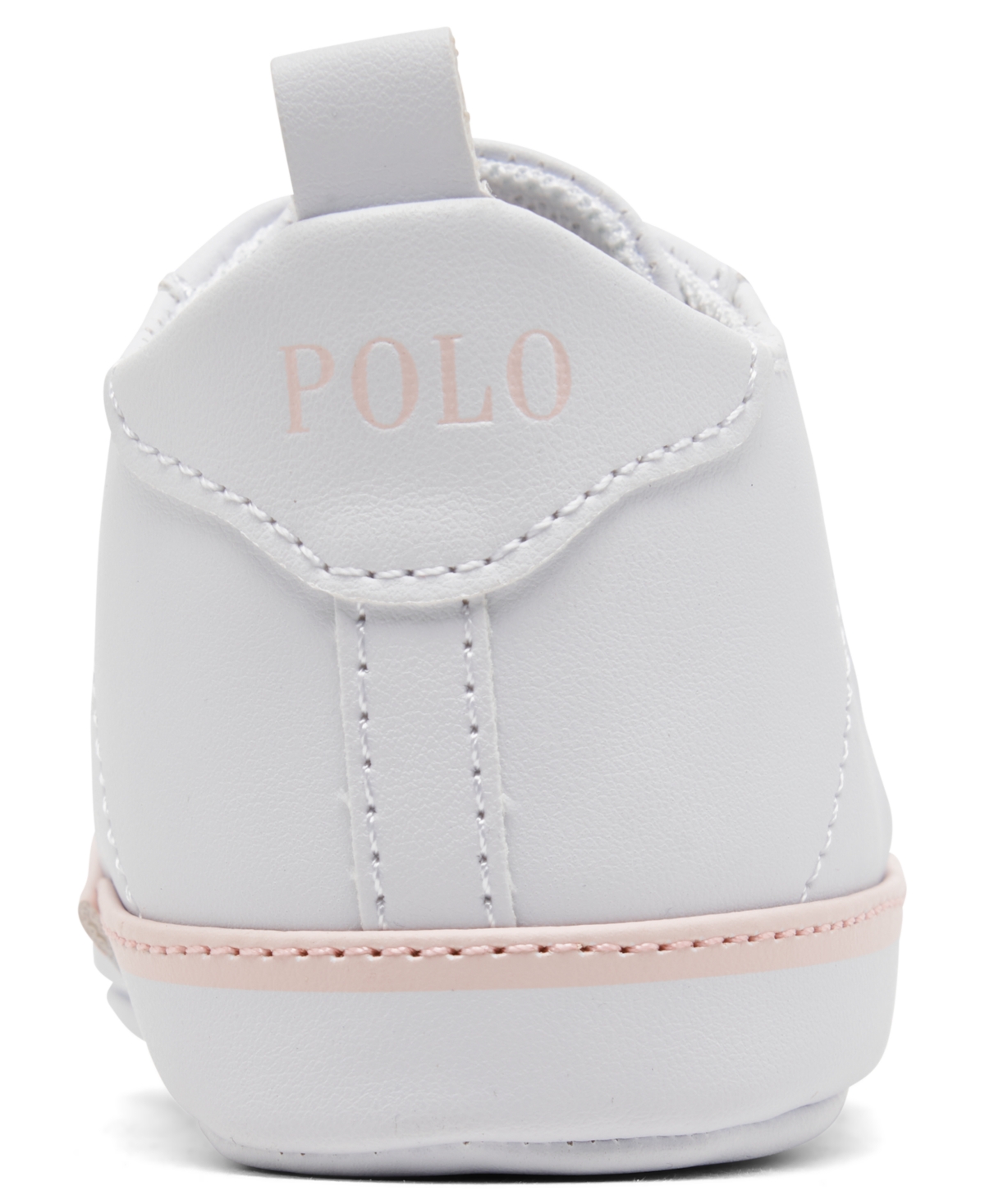Polo Ralph Lauren Baby Girls Quilton Bear Gore Hi Crib Booties From Finish Line In White,light Pink