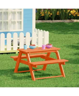 Outdoor Patio Kids HDPE Plastic Picnic Bench Table