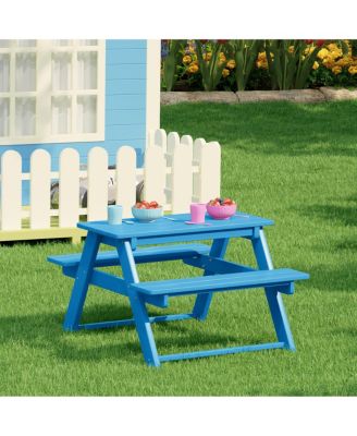 Outdoor Patio Kids HDPE Plastic Picnic Bench Table