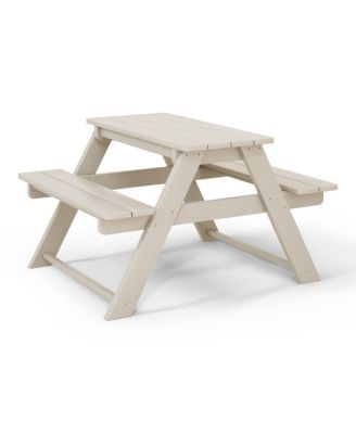 Outdoor Patio Kids HDPE Plastic Picnic Bench Table