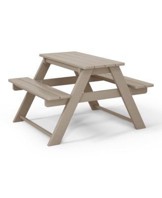 Outdoor Patio Kids HDPE Plastic Picnic Bench Table