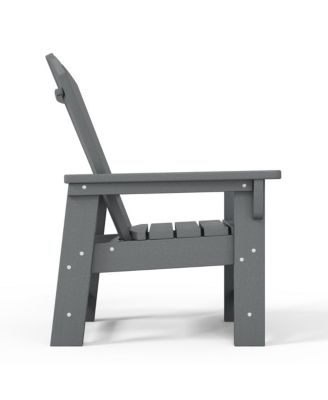 2-Piece Kids Outdoor HDPE Adirondack Chair With Square Side Table Set