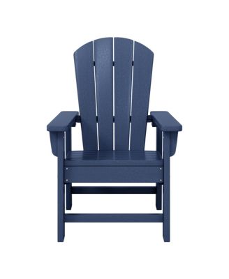 2-Piece Kids Outdoor HDPE Adirondack Chair With Square Side Table Set