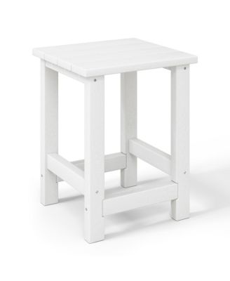 2-Piece Kids Outdoor HDPE Adirondack Chair With Square Side Table Set