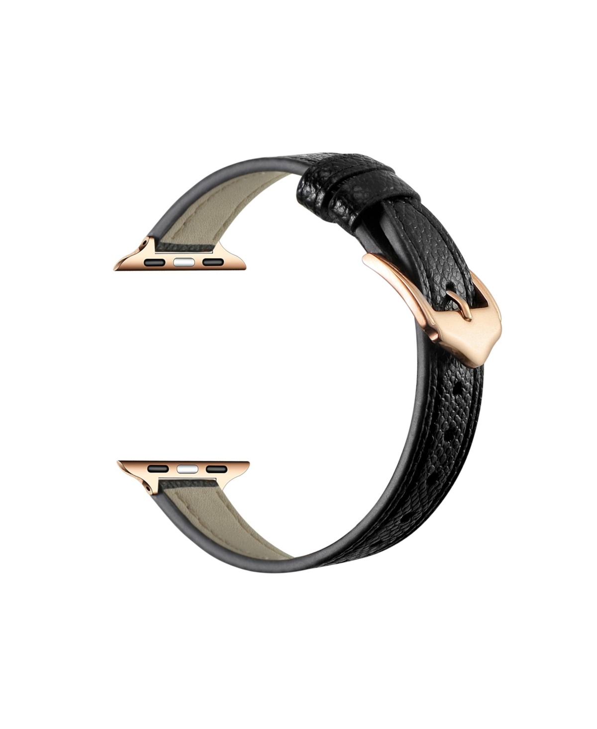 Posh Tech Cleo Skinny Leather Band For Apple Watch, Fits All Apple Watch Models In Black