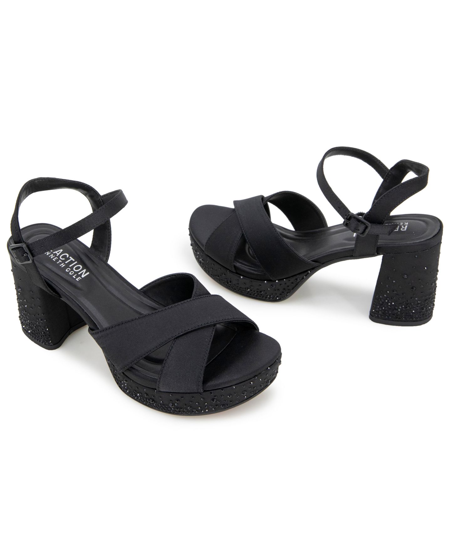 Женские сандалии Kenneth Cole Reaction Reeva Silk Platform, цвет: Чёрный шёлковый — фото 8